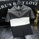 thumbnail image 3 of Camiseta con cuello para hombre, sin logotipo, para hombre, polos jaspeados, camisetas negras, ropa para hombre con empalmes, novedad de 2024, camisetas y camisetas básicas de moda XL, 3 of 5
