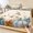Blue，Orange,, variant on King Size Fitted Sheet Set - Blue White Pumpkins Fall 3 Piece Bedding Sets 16" Deep Pocket Fitted Sheet with 2 Pillowcases, Thanksgiving Maple Leaves Brushed Microfiber Hotel Luxury Bed Sheets