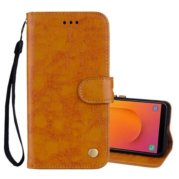 Business Style Oil Wax Texture Horizontal Flip Leather Case, with Holder & Card Slots & Wallet For