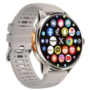 E EYAFA Android Smart Watch H100 with SIM Card Slot for Men and Women 1.8 inch Amoled Screen 3GB RAM+32GB ROM-Silver