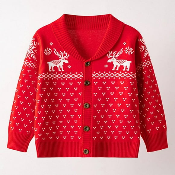 LOVZFMLL Jackets for Girls 2-7year Kids's Fashion Christmas Snowflake Deer Loose Button V-neck Long Sleeved Hooded Casual Jacket/jacket 4 Years