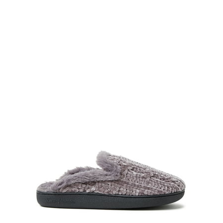 DF by Dearfoams Women's Chenille Tab Slippers
