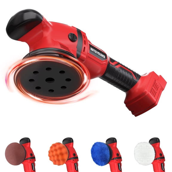Cordless Polisher Kit for Milwaukee M18 Battery (Battery Not Included), 6-Inch Variable Speed Orbital Car Polisher for Detailing, 1800-5500 RPM, 17-Piece Accessory Set for Polishing & Waxing