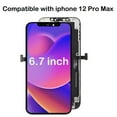thumbnail image 2 of Screen Replacement for iPhone 12 Pro Max - LCD Replacement Kit & 3D Touch Digitizer Display Full Aassembly for iPhone 12 Pro Max 6.7 Inch Model  A2342, A2410, A2412, A2411 with Repair Tools, 2 of 5