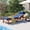 Blue, variant on Mintazer 77.5" Adjustable Outdoor Chaise Lounge with Cushion & Headrest, Wheeled Pool Lounge Chair with Retractable Side Tray, Natural & Beige
