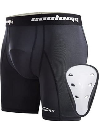 New - Powertek Mesh Black Hockey Shorts with Velcro Tabs for socks and Cup  - Jr - Small