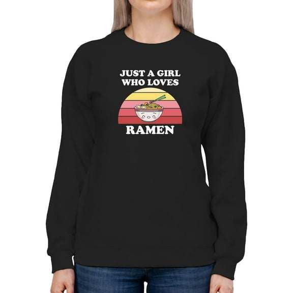 Just A Girl Ramen Sunset Art Sweatshirt Women -Smartprints Designs, Female 3X-Large