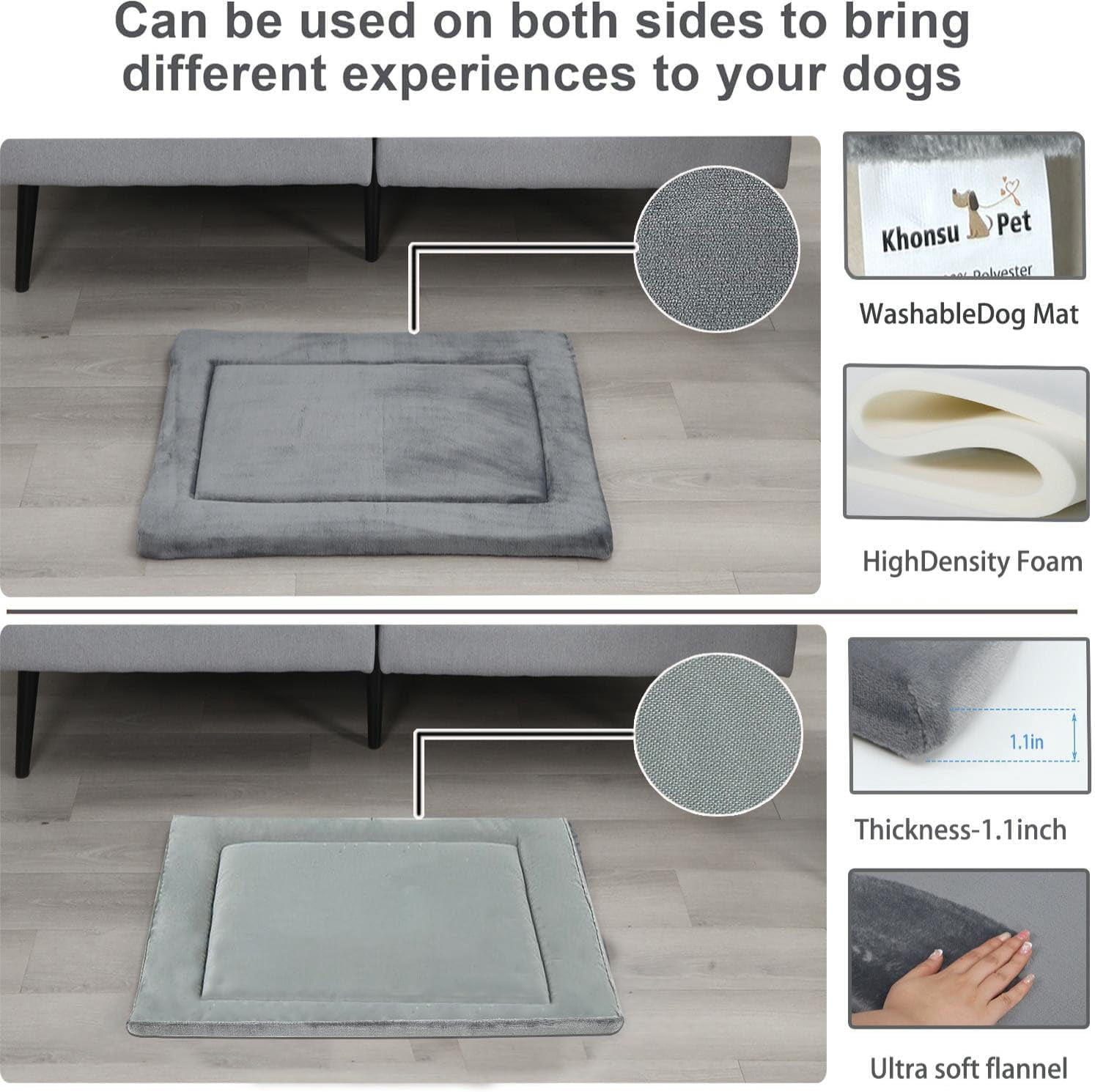 Dog Bed Mat Plush 4in Orthopedic Pad for Large Dogs up to 150 lbs Waterproof Removable Cover Machine Washable for XXXL Dogs