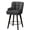 Black Grey-Fabric, variant on MultiHaven 26.2-Inch Bar Stools Set of 1,Swivel Counter Height Bar Stool with Plaid Back & Armrests,Solid Wood Legs PU Leather Kitchen Chairs for Bar,Cafe - Brown
