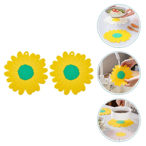 MEIBUTYUP Set of 2 Chrysanthemum-Shaped Plastic Place Mats Table Decor for Dining