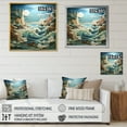 thumbnail image 4 of Designart "Coastal Papercut" Nautical & Beach Floater Framed Wall Art Living Room, 4 of 7