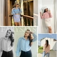 thumbnail image 5 of FARYSAYS Ladies Blouses Long Sleeve Button Down Work Shirts for Women Business Casual Women Blouses and Tops Fashion Vintage Pleated Puff Tops, 5 of 9