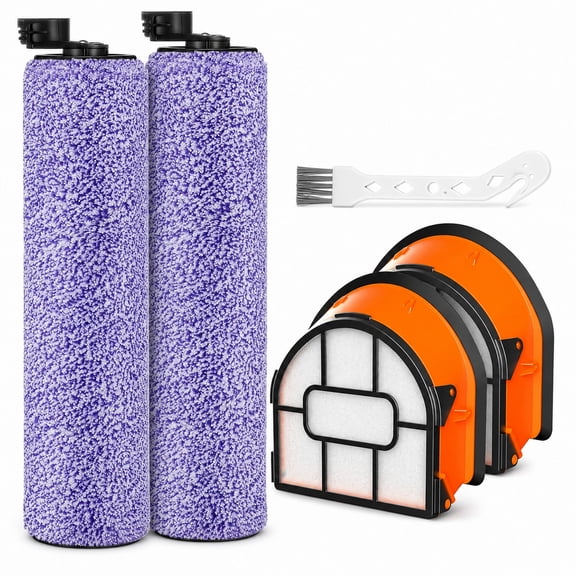WDB1F2 Replacement Brushroll & Filter Bundle Compatible with Shark Hydrovac WD101 WD201 WD100 WD200 AW201 WD200C WD201C WD101C HydroVac XL 3-in-1 Vacuum Cleaner,Compare Parts WDB1, WDB2, WDFF1, WDFF2
