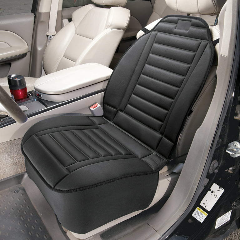 Collections Etc Black Comfy Car Seat Cushion with Straps