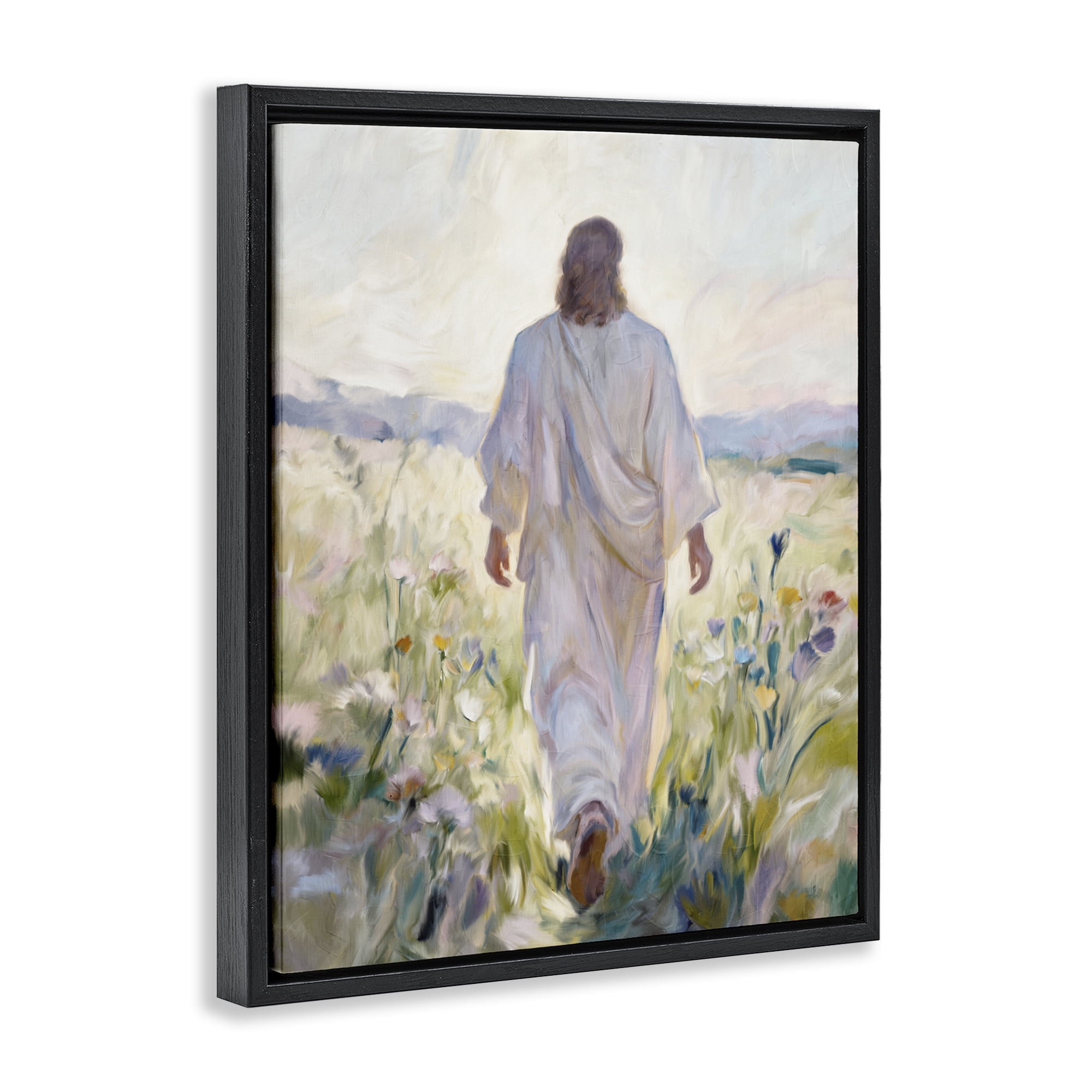 Stupell Industries Wildflower Faithful Follower Black Framed Floater Canvas Wall Art, design by Kim Allen