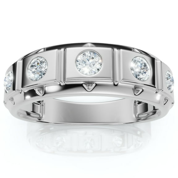 Pompeii 1/2Ct Men's Diamond High Polish Wedding Ring Lab Grown Anniversary Band