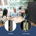 thumbnail image 3 of 4-Panel Room Dividers and Folding Privacy Screens Partition Walls Wooden Screen Portable Freestanding Privacy Wall for Home Office, Black, 3 of 8