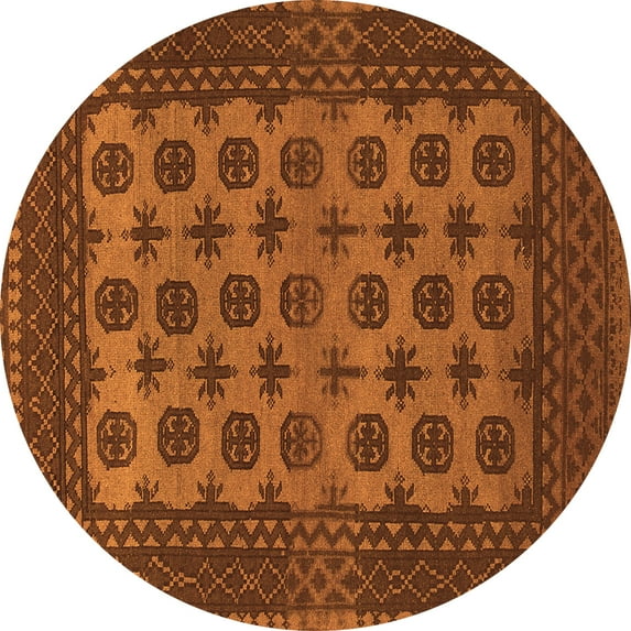 Ahgly Company Indoor Round Southwestern Orange Country Area Rugs, 8' Round