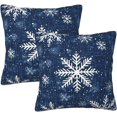 thumbnail image 2 of Snowflakes 2 Pack Throw Pillow Covers Sofa Cushions Covers Living Room Bedroom Bed Covers Car Lumbar Covers 18x18 Inches, 2 of 6