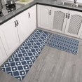 thumbnail image 2 of Navy Blue Geometric Quatrefoil Pattern Kitchen Rugs Sets Of 2,Anti Fatigue Kitchen Mat Rugs Non Slip Washable,Decorative Kitchen Floor Mats for Kitchen,Sink,Laundry,17"x30"+17"x47", 2 of 7