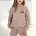 thumbnail image 2 of RTKFRFLM Girls Winter Outfits 2 Piece Set Hooded Sweatshirt And Joggers Casual Letter Print Tracksuit For Toddler Kids Age Comfortable Elastic Waist Daily Wear Clothing Sets,Size 10-11 Years, 2 of 4