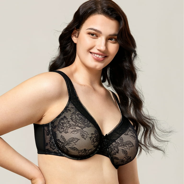 AISILIN Women's Underwire Minimizer No Padded Full Coverage Plus Size Lace  Bra 