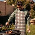thumbnail image 3 of Beige Checkered Plaid Apron with Pocket Chef Aprons Waterproof Bib Apron for Couple Bride Mrs Mr Cooking Aprons for Kitchen Cool BBQ Grilling, 3 of 7