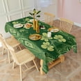 thumbnail image 3 of Rectangle Tablecloths St Patrick Clover Green Table Cloth, Water Resistant Fabric Wrinkle Free Soft Table Covers for Dining Room Parties Holiday Dinner, Wipeable Tabletop Cover Kitchen 60x120 Inch, 3 of 6