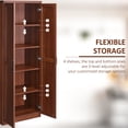thumbnail image 5 of Brown 63" Dining Room Pantry Cabinet, 2 Doors And 5 Shelves. Adjustable Shelving For Mugs. Storage Kitchen By , 2-door With Shelves, Classy, 5 of 6