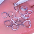 thumbnail image 6 of Silver Plated Earrings for Women,6 Pairs Heart Hoop Earrings,Hypoallergenic Chunky Jewelry Set Gifts, 6 of 9
