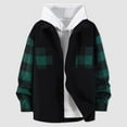 thumbnail image 2 of ZCFZJW Mens Flannel Plaid Shirts Casual Long Sleeve Fall Button Down T-Shirts Loose Lightweight Regular Fit Cotton Pullover Tops with Pockets Green M, 2 of 6