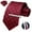 Red(3-piece), variant on Plaid Tie Formal Necktie for Men Business Handkerchief Cufflinks Tie Clip Necktie Set Purple