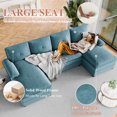 thumbnail image 4 of Walsunny Sectional Sofa Set, 110" U-Shaped Polyester Couch, 4 Seat Lounge Sleeper with Double Chaise for Living Room New Blue, 4 of 5