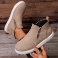 thumbnail image 6 of Willtoo Women's Faux Suede Ankle Boots, Round Toe Side Zip High Top Sneakers with Chunky Sole, Casual Non-Slip Walking Footwear, 6 of 6