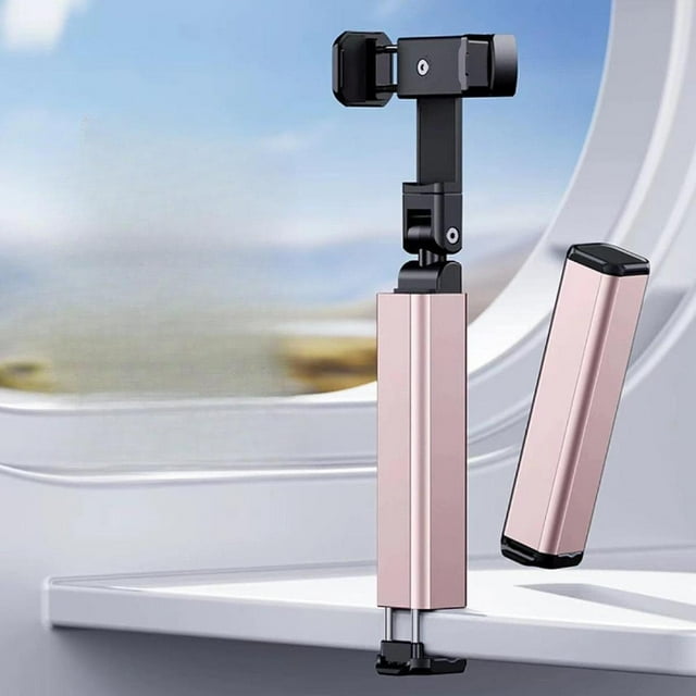 Soporte de teléfono de viaje de viaje de avión soporte de viaje portátil ajustable de rotación flexible esencial de viajes soporte para teléfono para Rosa