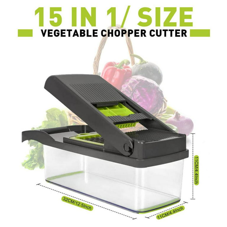 SRIVIJA Pro Series Multifunctional 15-in-1 Kitchen Vegetable Chopper,  Veggie Slicer,Veggie Chopper,Mandoline Food Slicer,Vegetable Chopper With