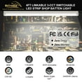 thumbnail image 3 of 4FT Linkable 80W LED Shop Light, 8800lm, 3000K/4000K/5000K, Utility Shop Ceiling Lights for Garages, Workshops, SCR Dimmable 4 Foot Linear Strip Work Light Fixture with Plug and Power Cord, FCC, 3 of 15