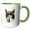 Green/White, variant on 3drose, Image of Calico Cat Face While Asleep Very Cute, 11oz Two-tone Red Mug