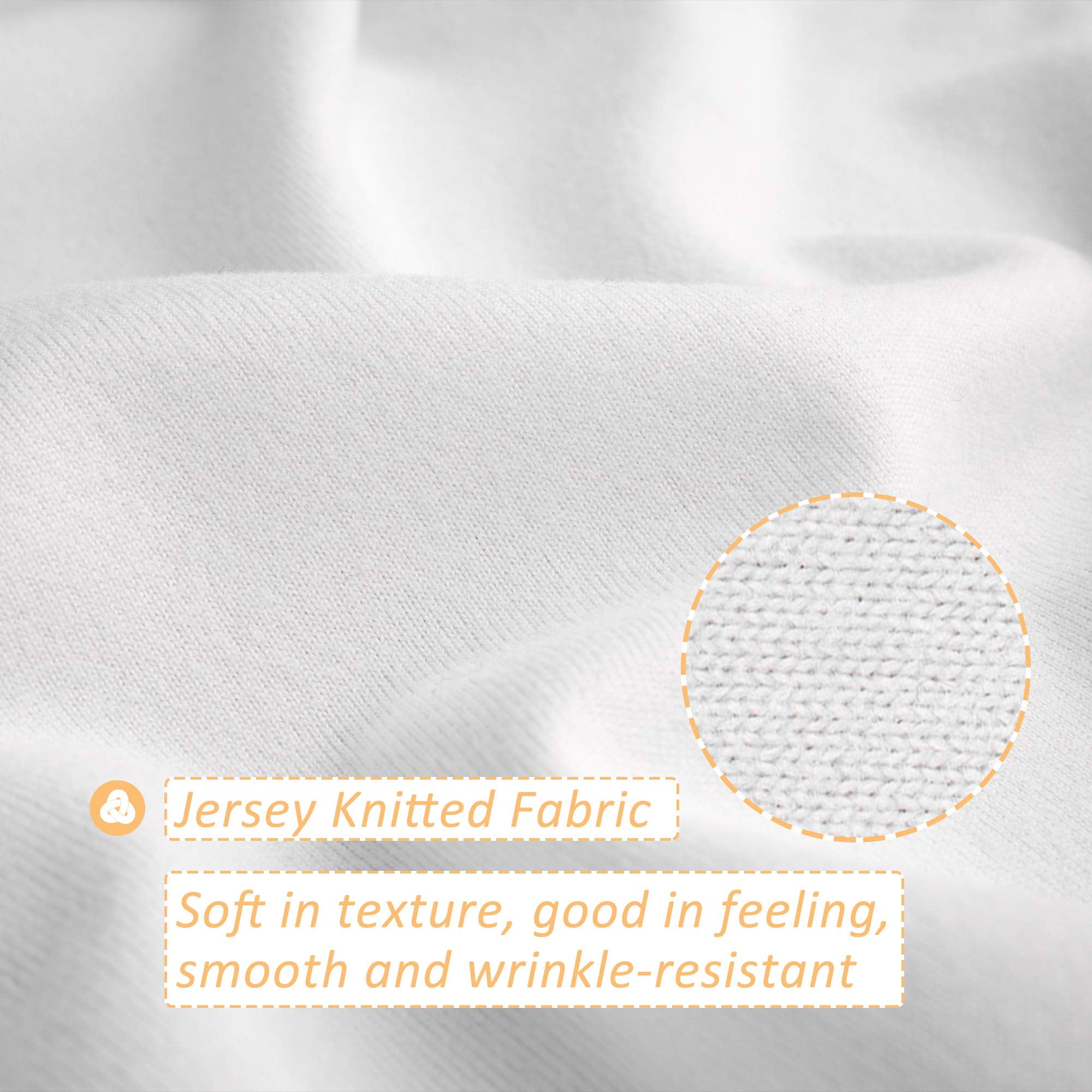 Stretch Jersey Box Spring Cover Wrap Around, Ultra Soft Wrinkle Resistant Bed Skirt Alternative, Queen Queen XL, Breathable Durable White Bedding