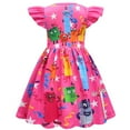 thumbnail image 2 of Girls Numberblock Anime Cartoon Graphics Printed Casual Costume Summer Flying Sleeves Short Sleeve Cute Playwear A-line Flutter Fold Skirt Role Play Party Ruffle Princess Dress Kids Outfits 2-9 ﻿ ﻿, 2 of 3
