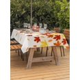 thumbnail image 2 of Outdoor Tablecloth with Umbrella Hole and Zipper, Fall Rectangle Table Cloth 60x84 Inch Waterproof Tablecloth, Gold Red Maple Leaf Thanksgiving Autumn Farmhouse Picnic Table Cover for Patio Camping, 2 of 7