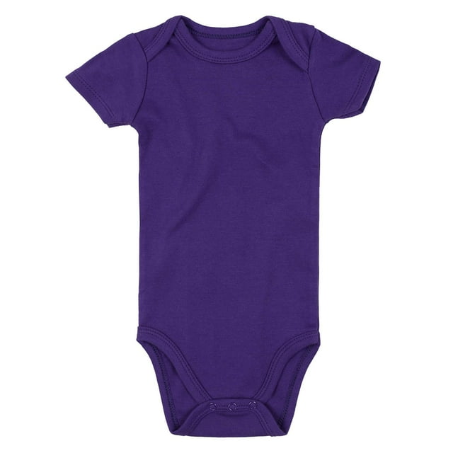 Romperinbox Body Unisex Sólido Para Bebé 0-24 Meses (9-12 Meses Morado Manga Corta)
