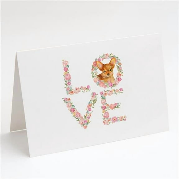 Toy Terrier Love Greeting Cards and Envelopes Pack of 8 7 in x 5 in