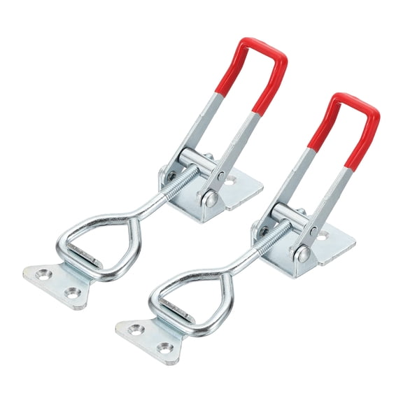 Uxcell 2pcs Adjustable Toggle Clamp M8x41mm 770lbs 4003 Style, Silver Red