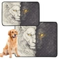 thumbnail image 2 of Qxltty Black and White Lion Cat litter Pads Pet Set of 3 Diaper Mats Center Anti-leakage Layer Absorbent Soft and Comfortable, 2 of 7