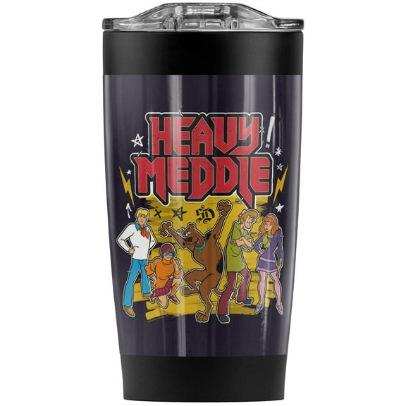 Scooby Doo Heavy Meddle Stainless Steel Tumbler 20 oz Coffee Travel Mug/Cup, Vacuum Insulated & Double Wall with Leakproof Sliding Lid | Great for Hot Drinks and Cold Beverages