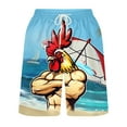 thumbnail image 4 of ZCFZJW Funny Chicken Print Beach Hawaiian Board Shorts for Men Big and Tall Regular Fit Casual Drawstring Elastic Quick Dry Swim Trunks with Pockets Multicolor#04 XXXXXL, 4 of 5