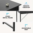 thumbnail image 6 of 32 inch Small Desk with Drawers, Modern Study Writing Table Computer Desks with Storage Bag & Hook for Bedroom Home Office, Black, 6 of 7