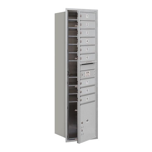 4C Horizontal Mailbox - Maximum Height Unit - Single Column - 9 MB1 Doors / 1 PL - Aluminum - Front Loading - USPS Access