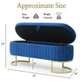 thumbnail image 5 of 50" Storage Bench Velvet Bedroom Ottoman,Upholstered End of Bed Bench with Gold Legs,Flipping Lid Entryway Footrest, 5 of 8
